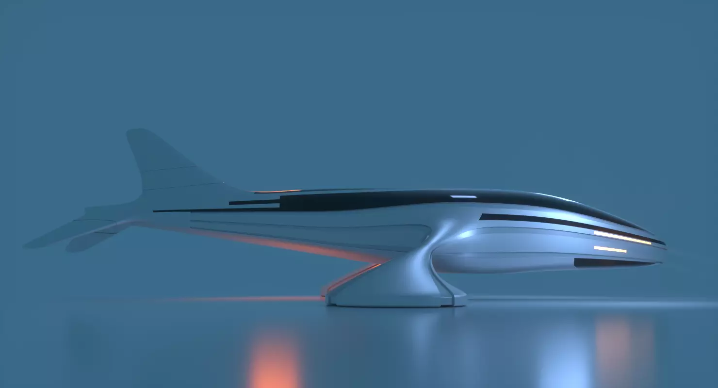 Futuristic Aircraft D 1 3D model_0
