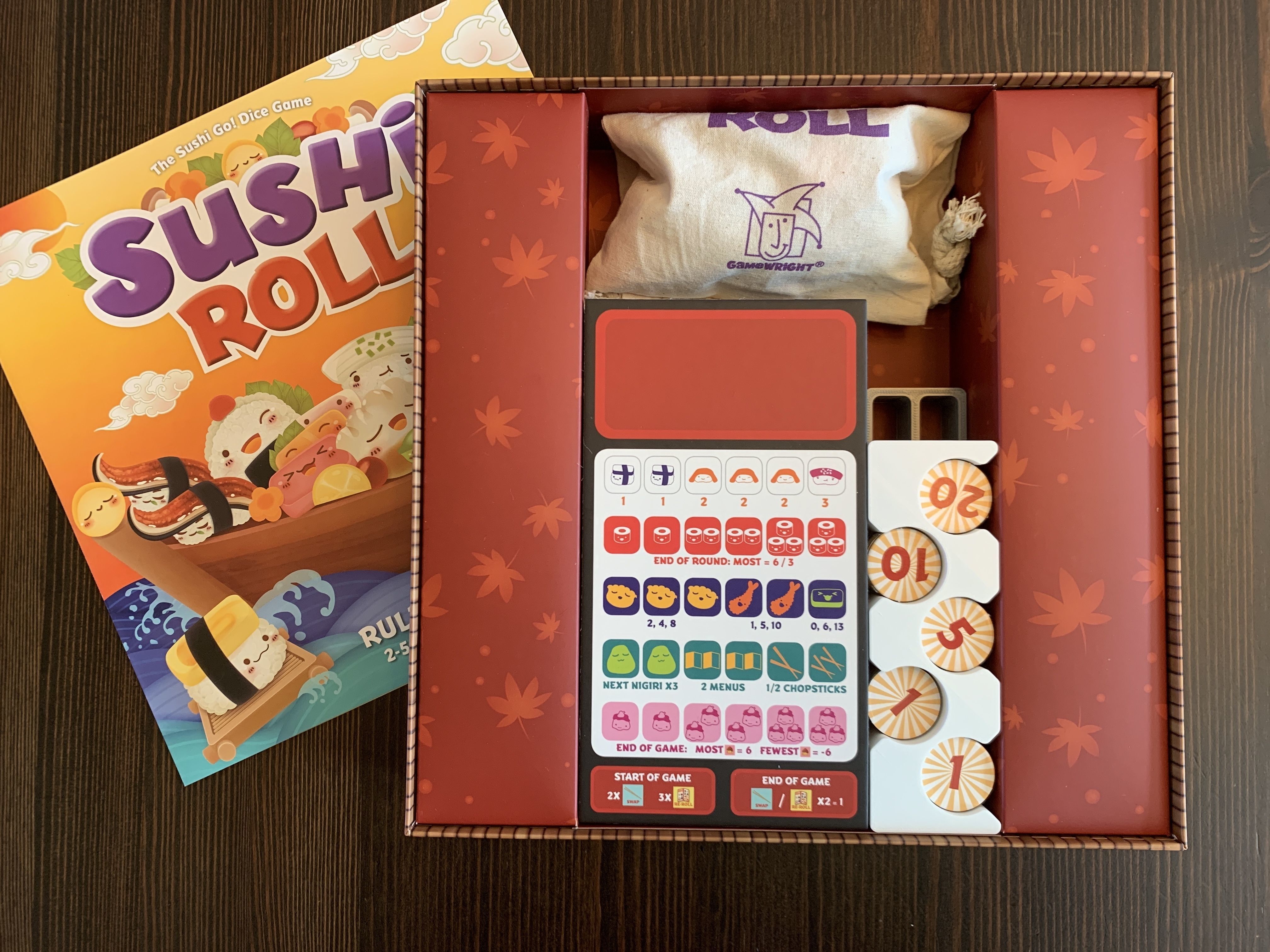 Sushi Roll Board Game Organizer Insert 3D print model_10