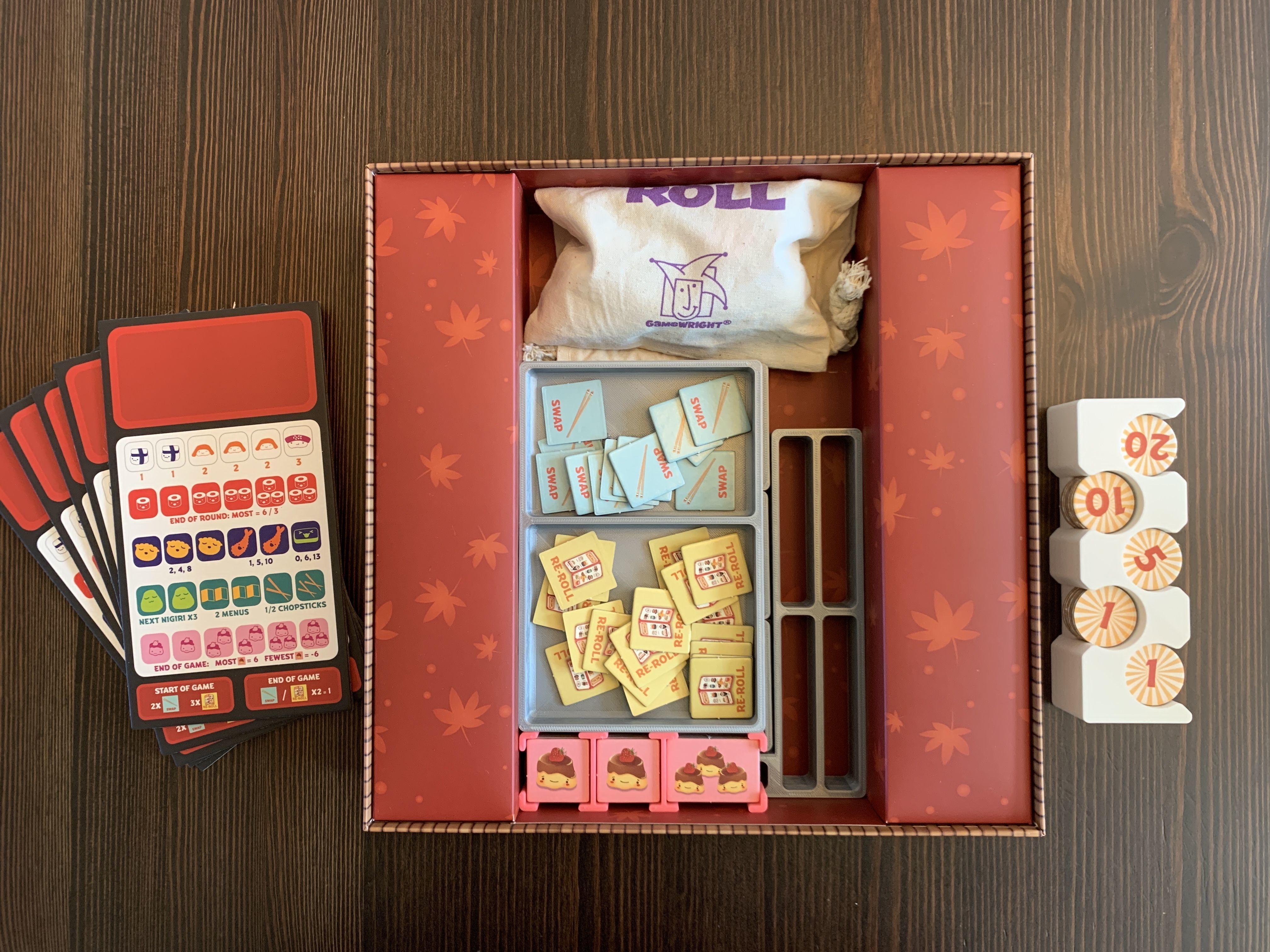 Sushi Roll Board Game Organizer Insert 3D print model_9
