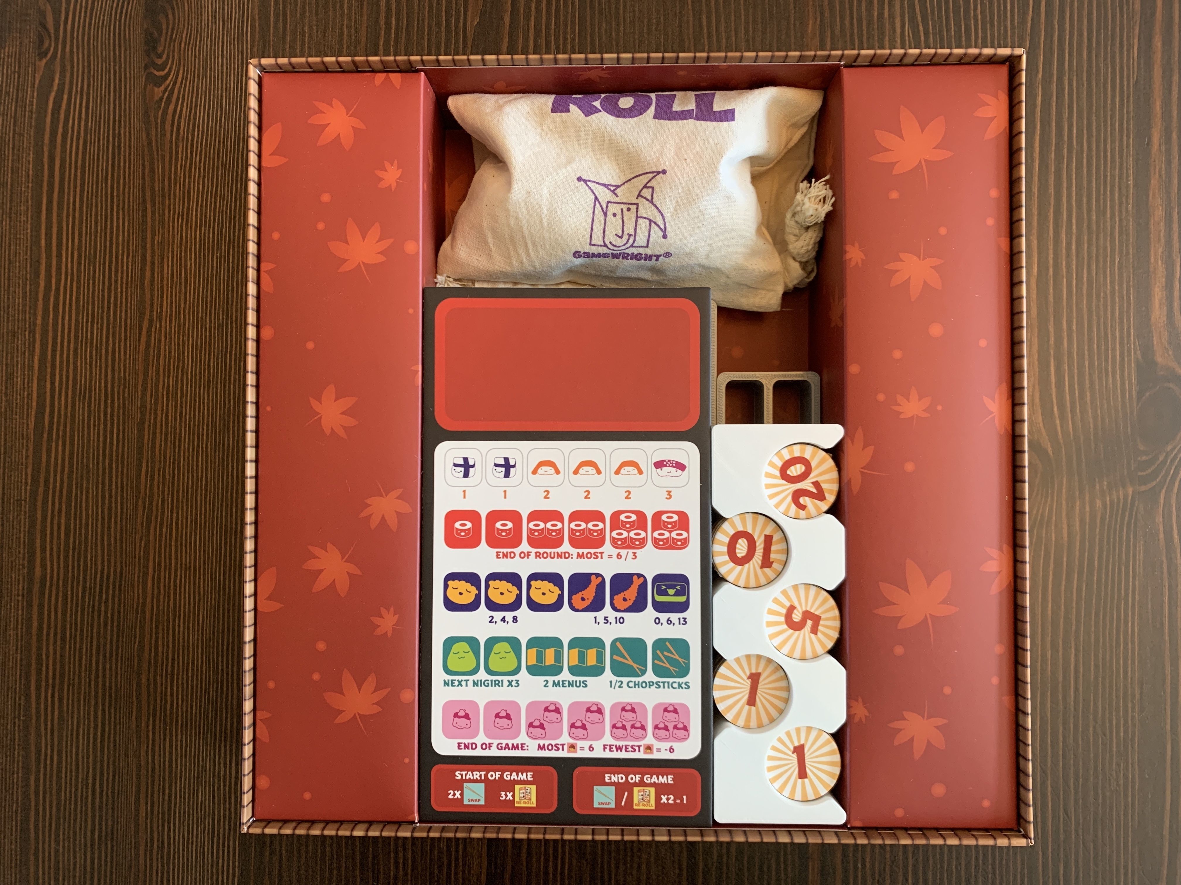 Sushi Roll Board Game Organizer Insert 3D print model_1
