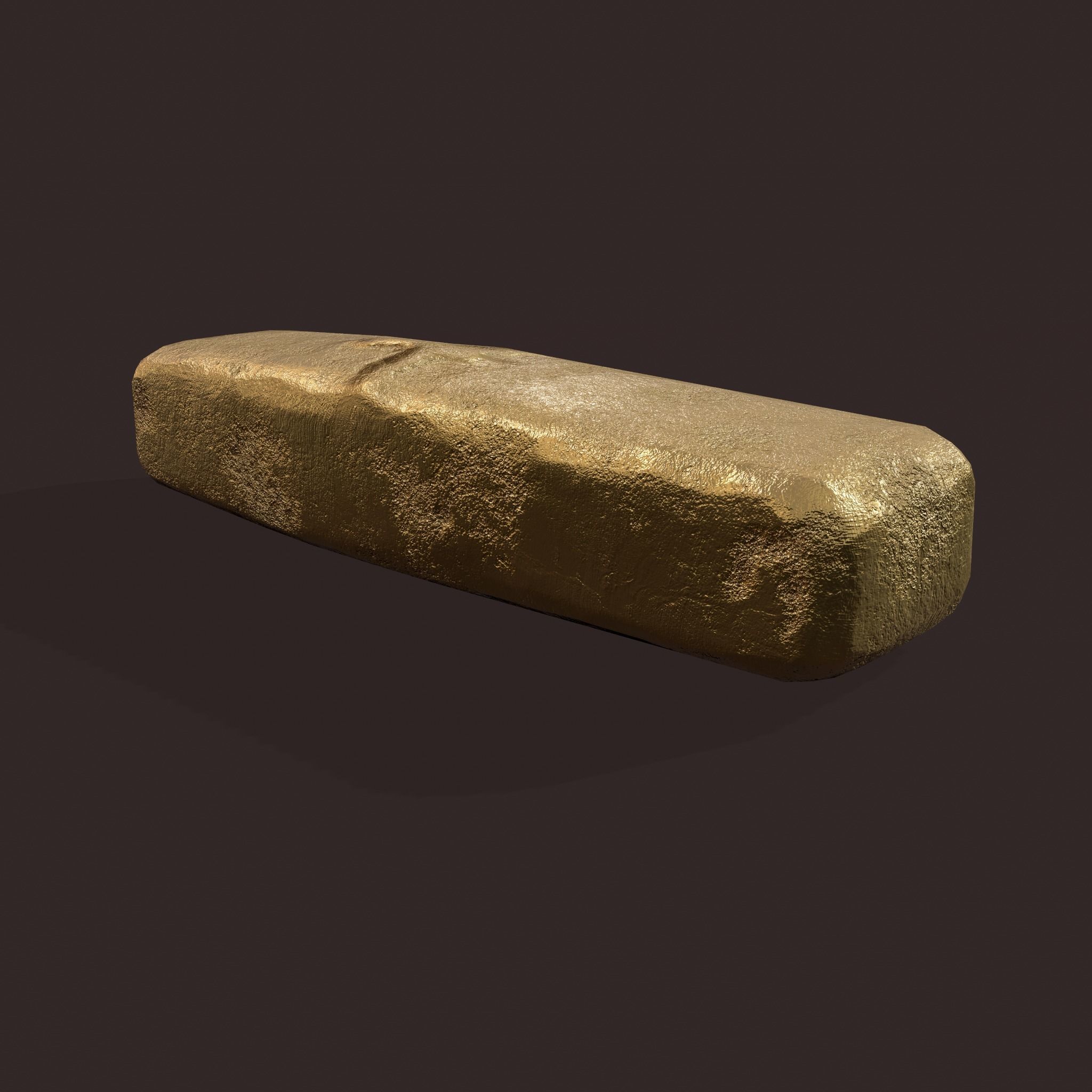 Gold Ingot Small  Low-poly 3D model_13