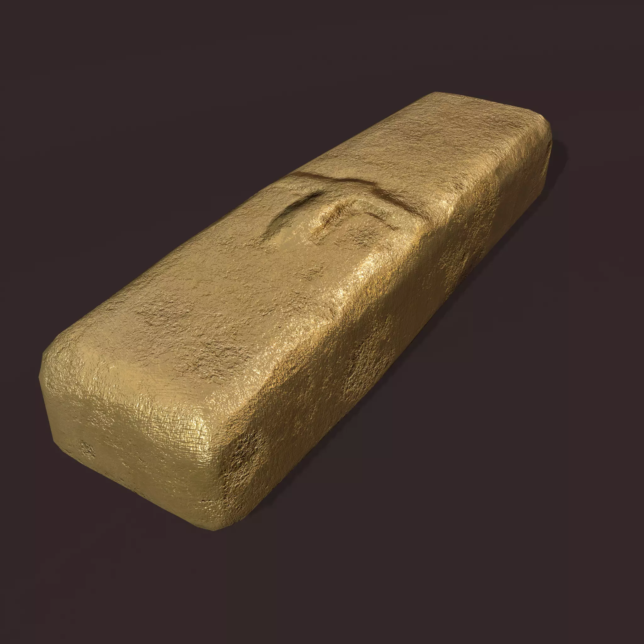 Gold Ingot Small  Low-poly 3D model_0