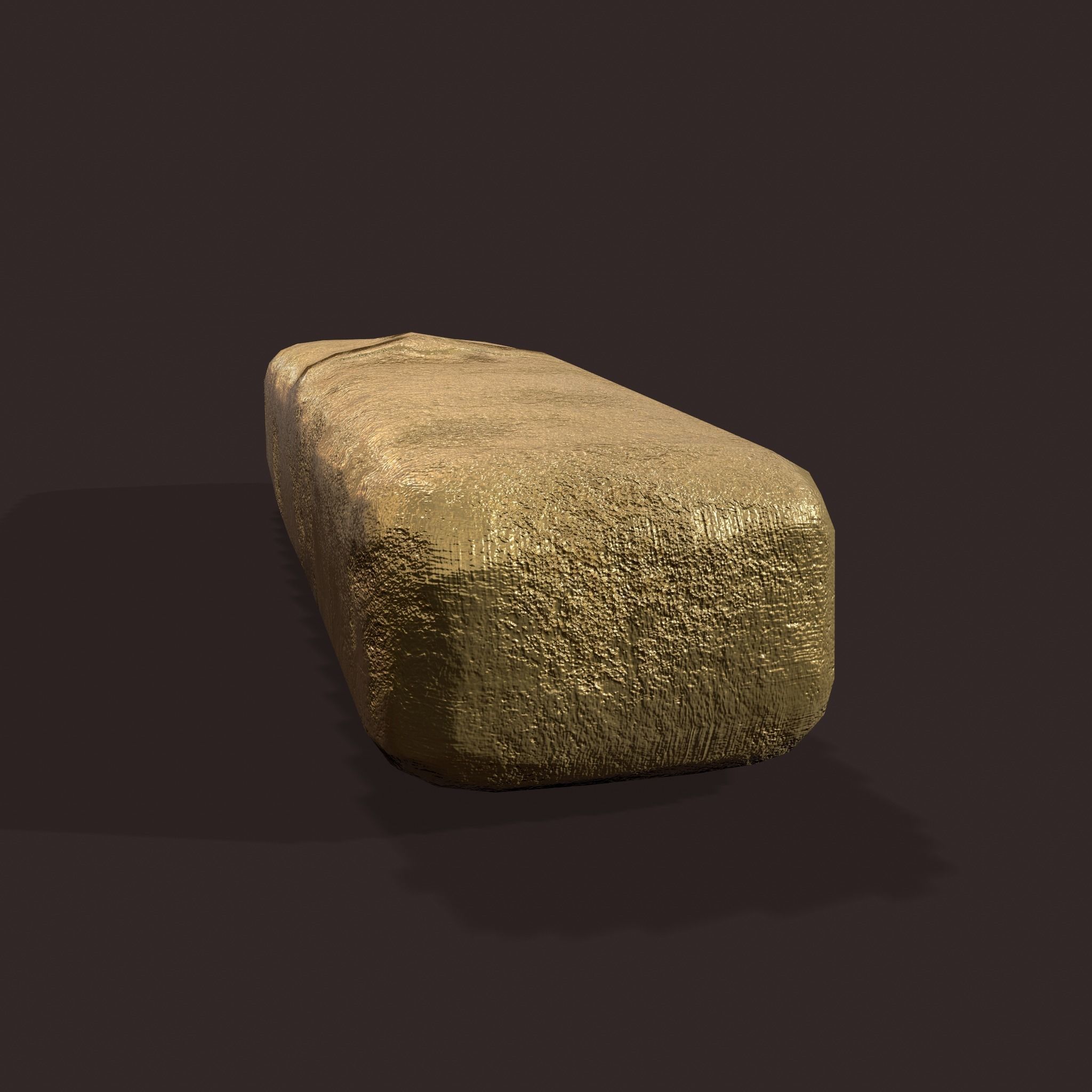 Gold Ingot Small  Low-poly 3D model_12