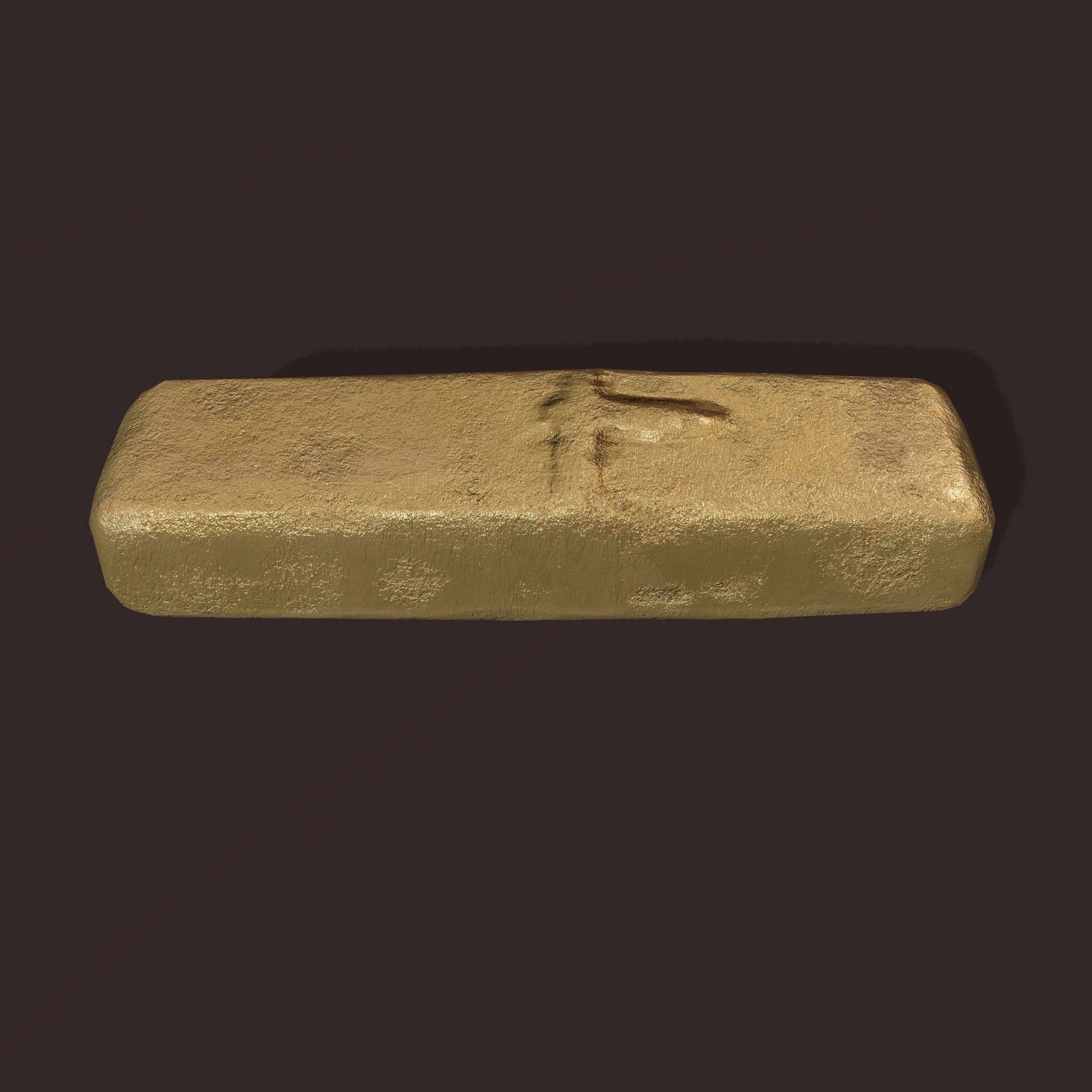 Gold Ingot Small  Low-poly 3D model_8