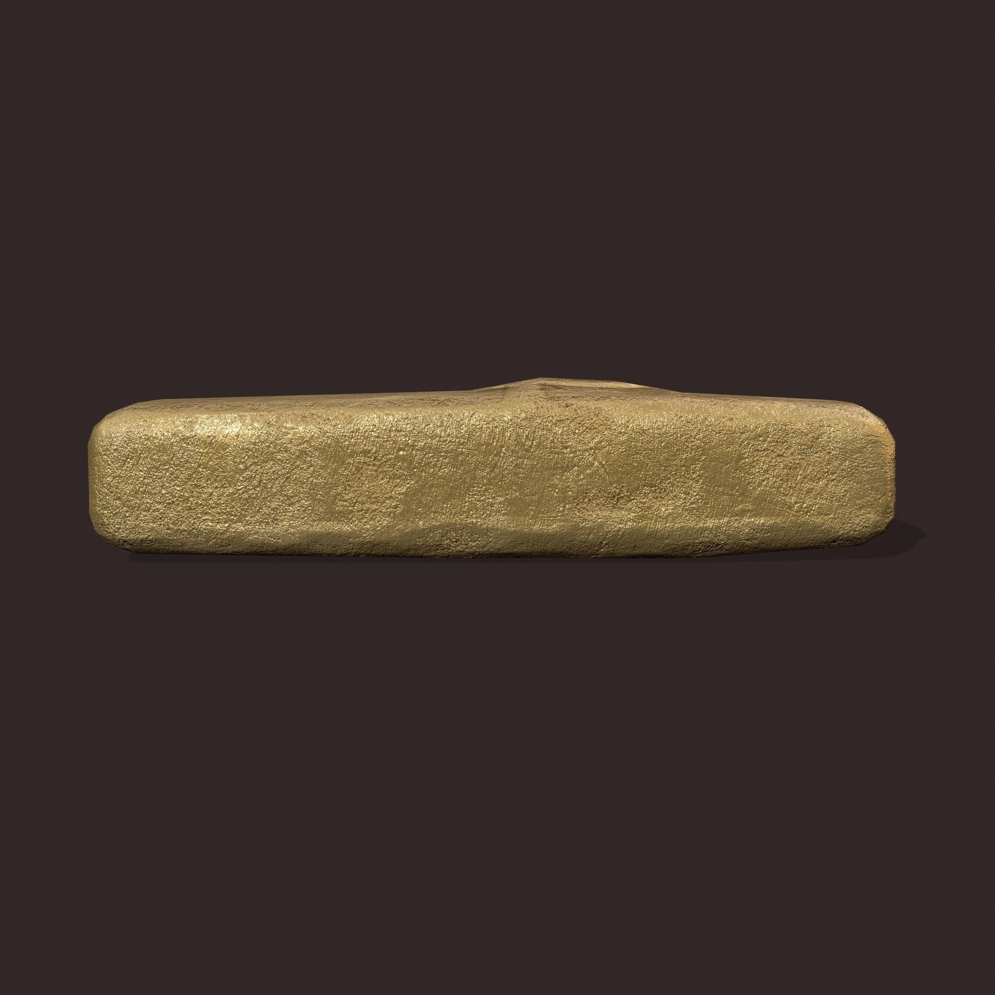 Gold Ingot Small  Low-poly 3D model_7