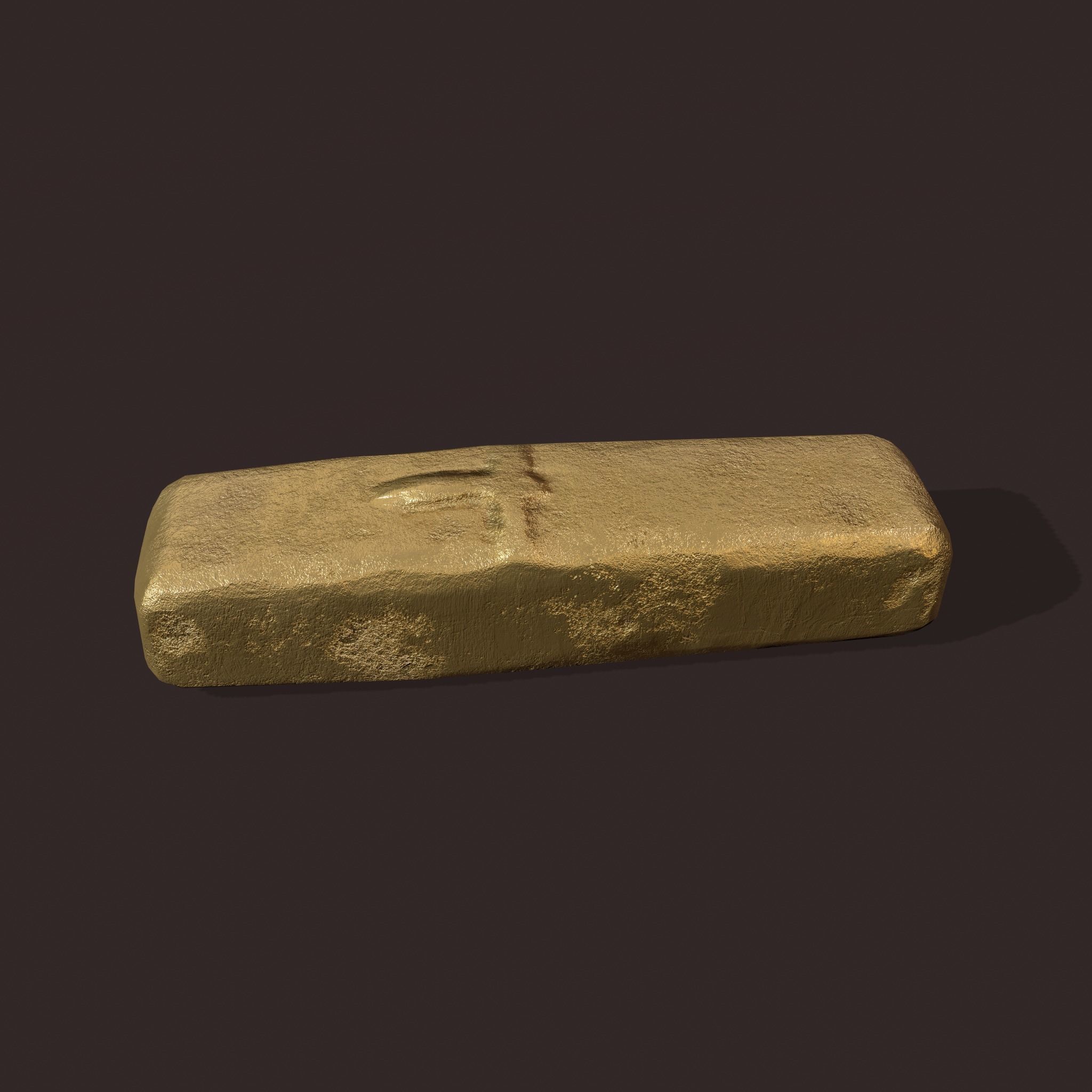 Gold Ingot Small  Low-poly 3D model_3
