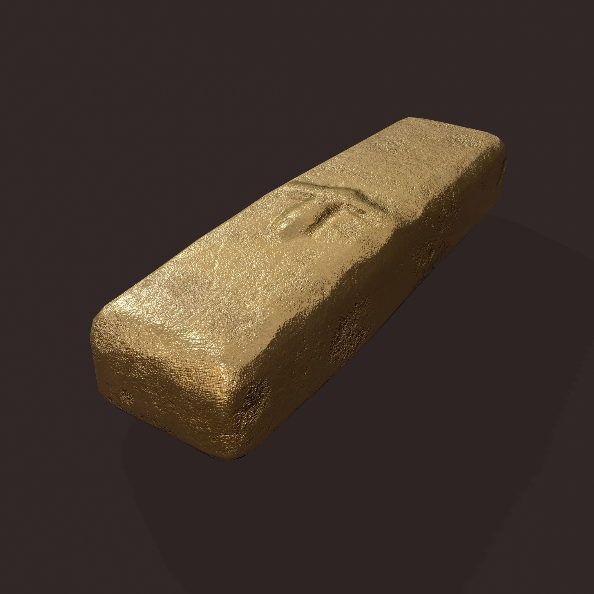 Gold Ingot Small  Low-poly 3D model_14