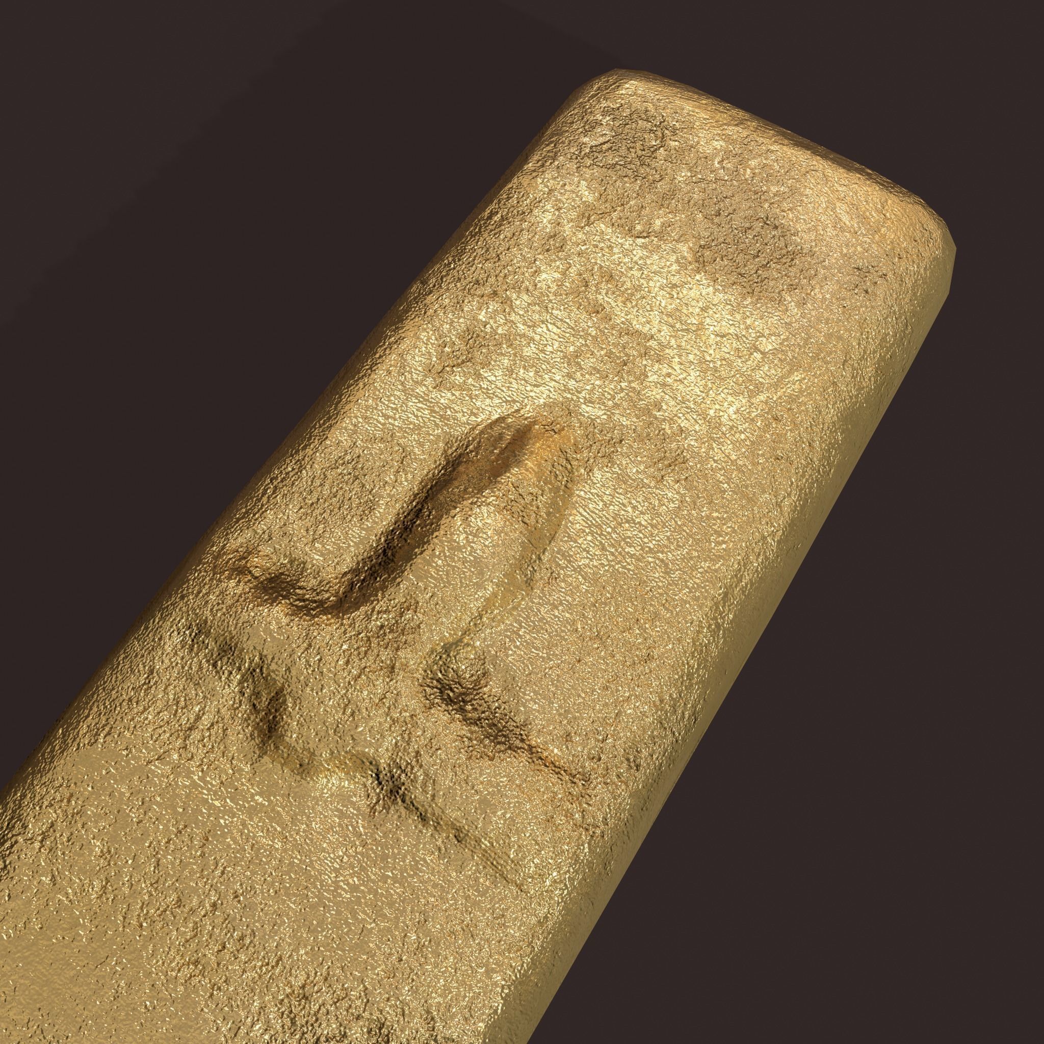 Gold Ingot Small  Low-poly 3D model_21