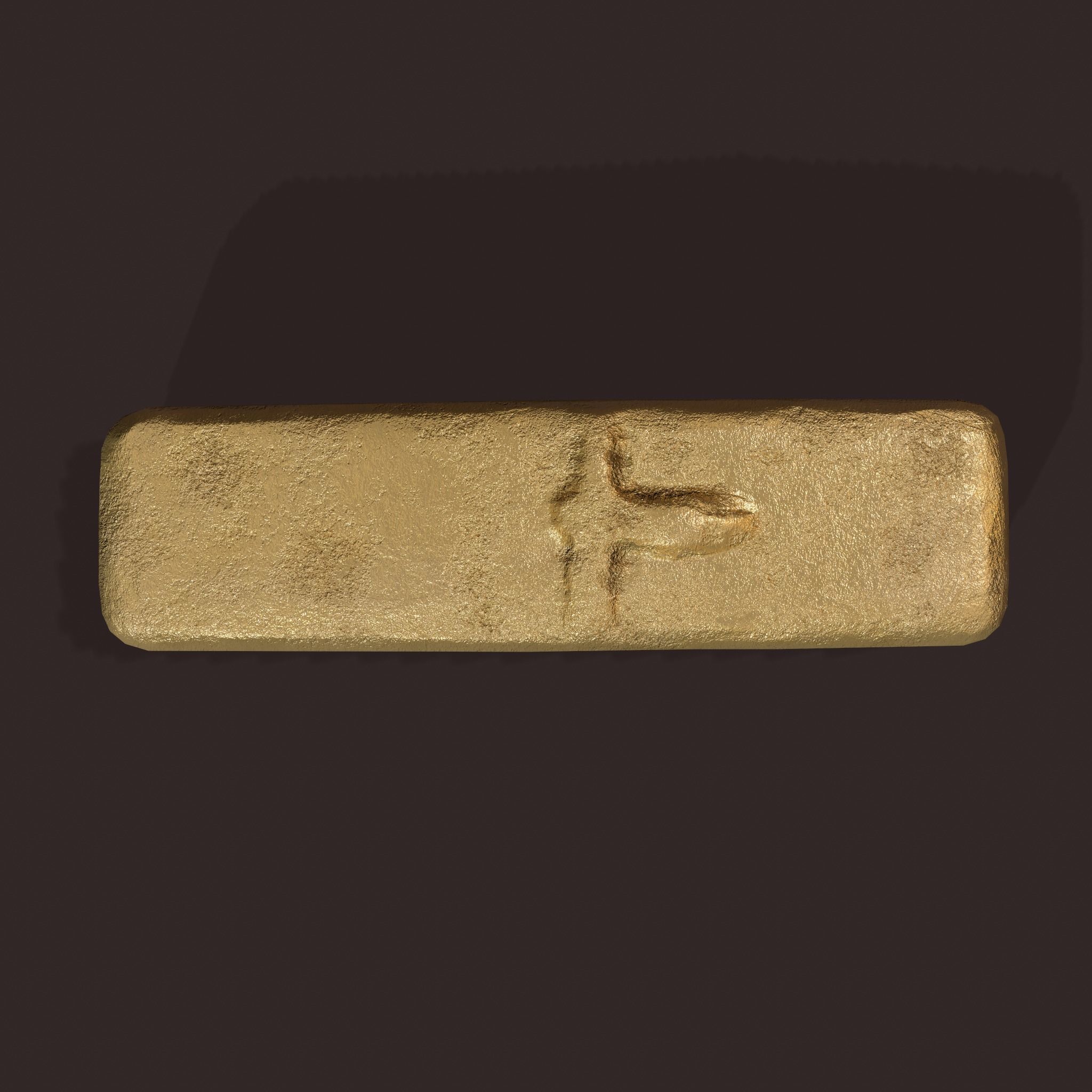 Gold Ingot Small  Low-poly 3D model_9