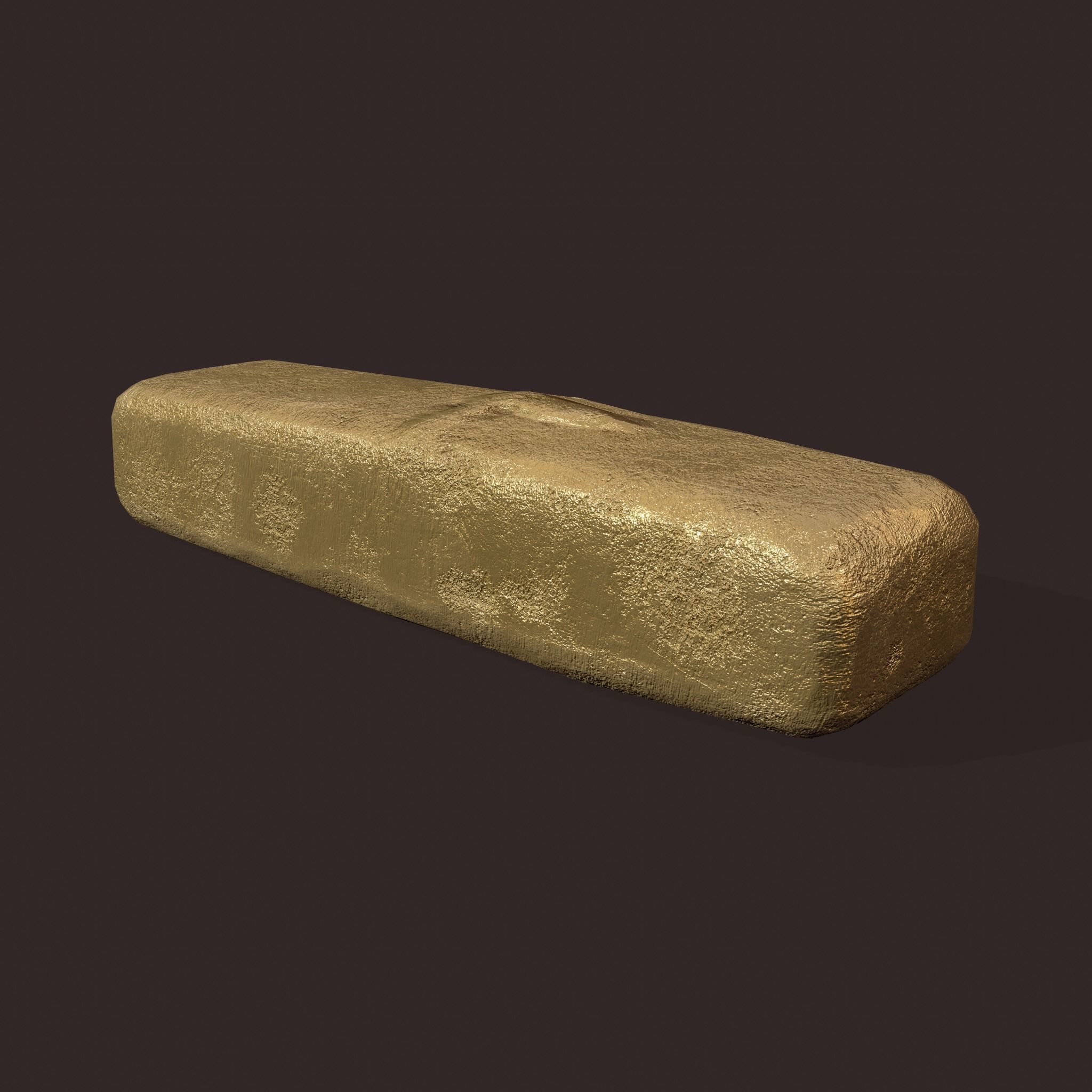 Gold Ingot Small  Low-poly 3D model_16