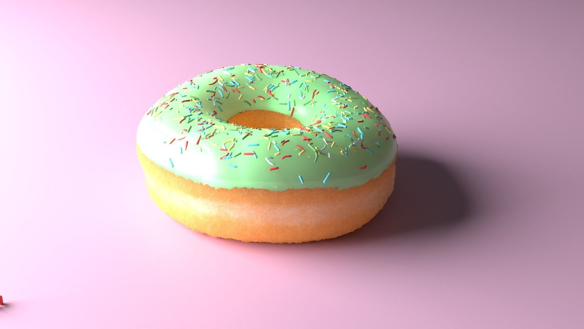 four donut  Free low-poly 3D model_4