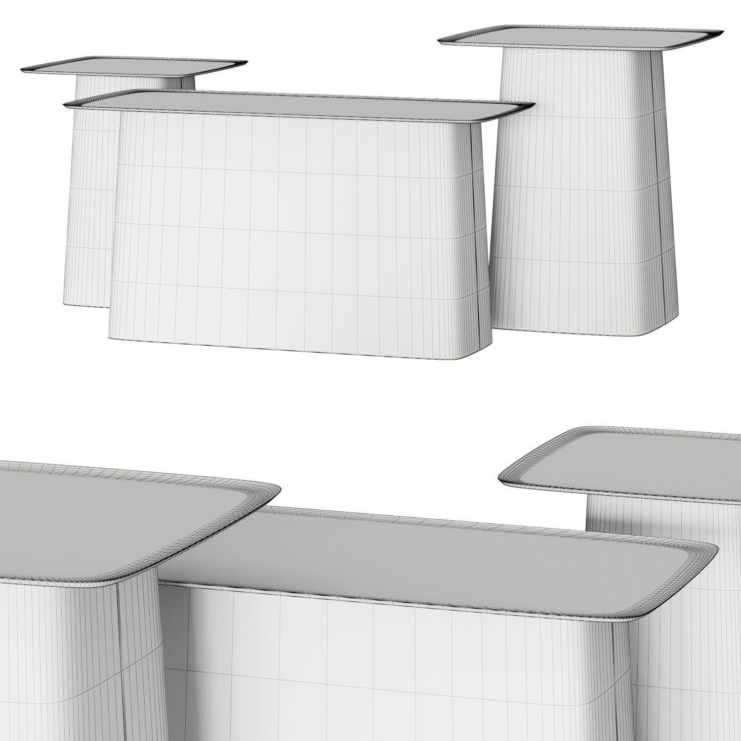 Vitre Wooden Coffee-Side Tables 3D model_1