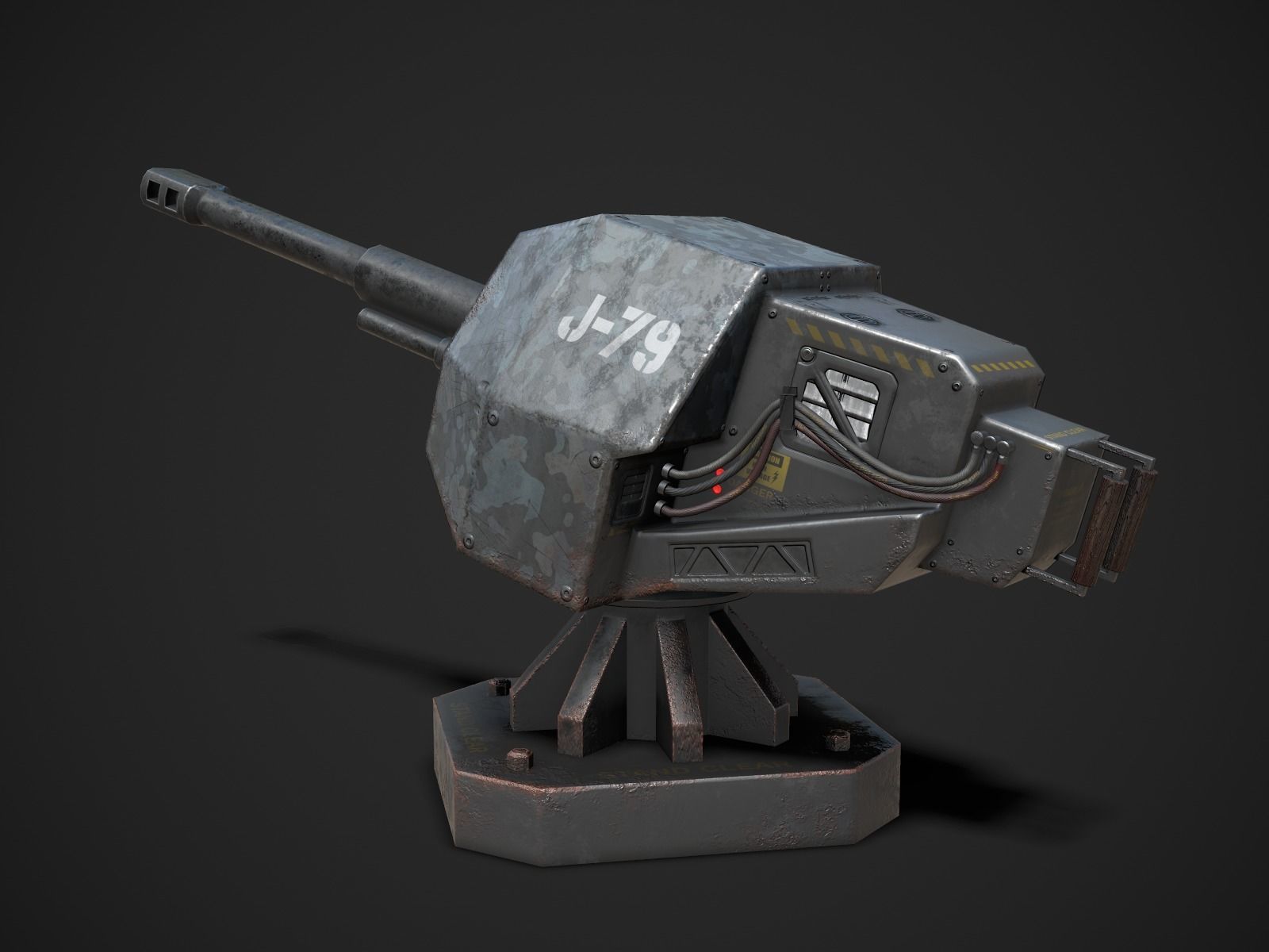 Turret Sentry Game Model Low-poly 3D model_7