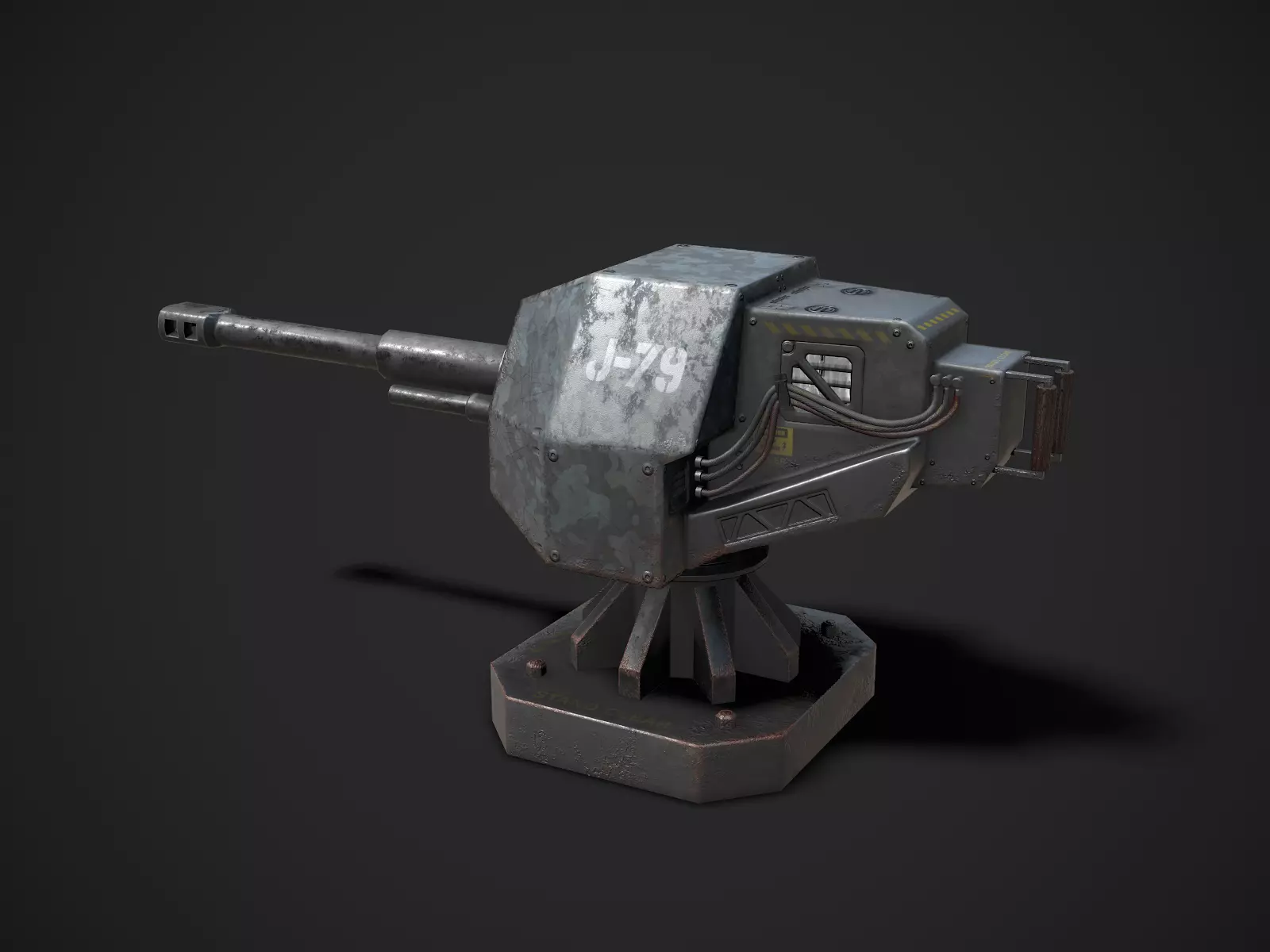 Turret Sentry Game Model Low-poly 3D model_0
