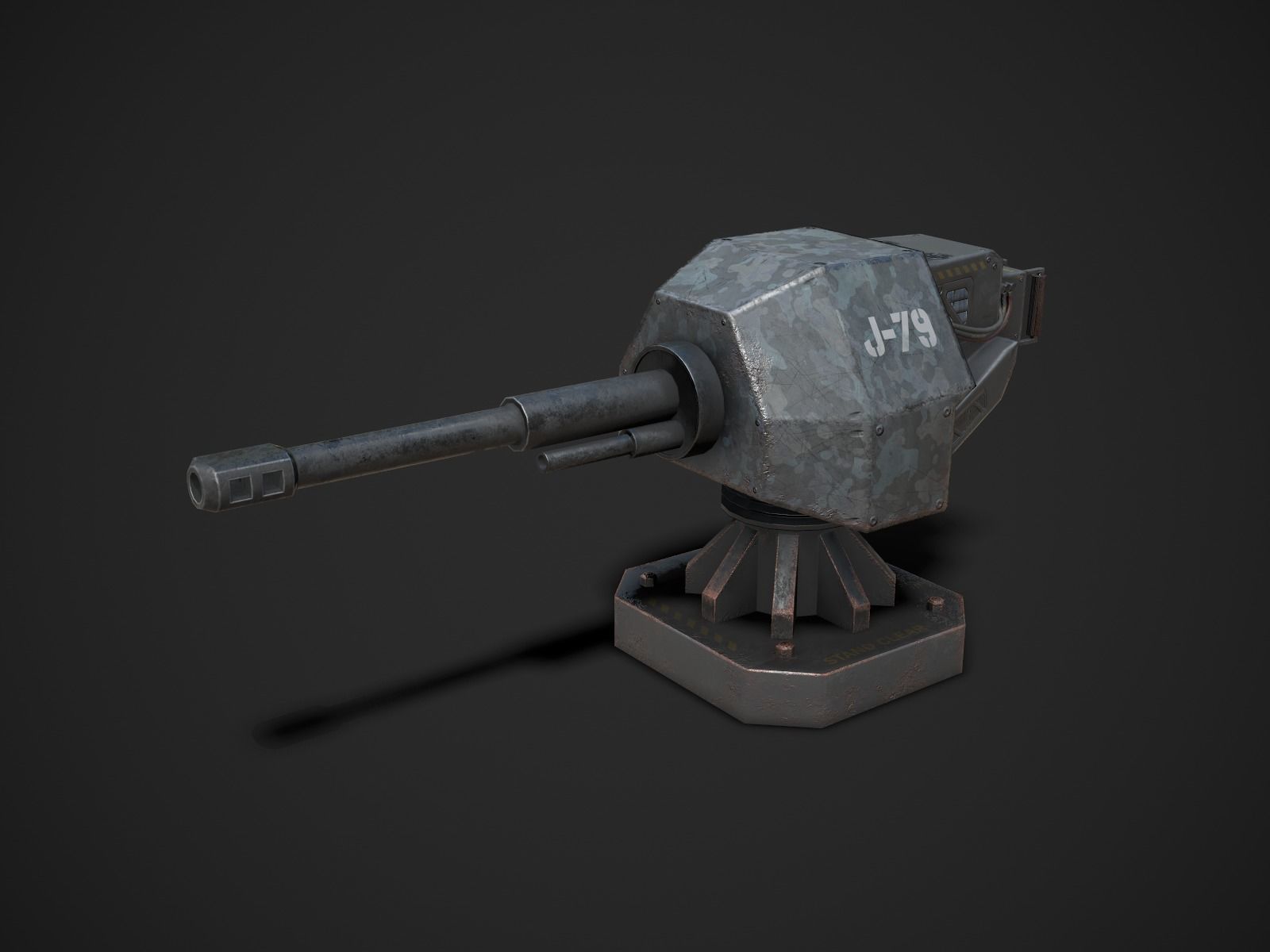 Turret Sentry Game Model Low-poly 3D model_1