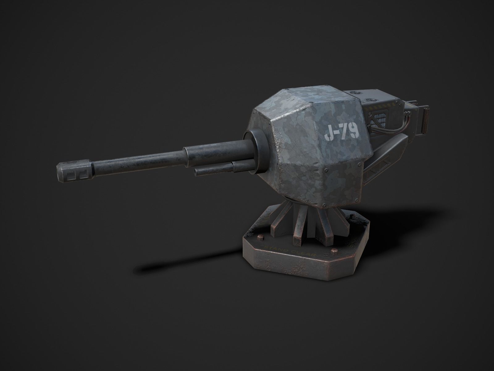 Turret Sentry Game Model Low-poly 3D model_3