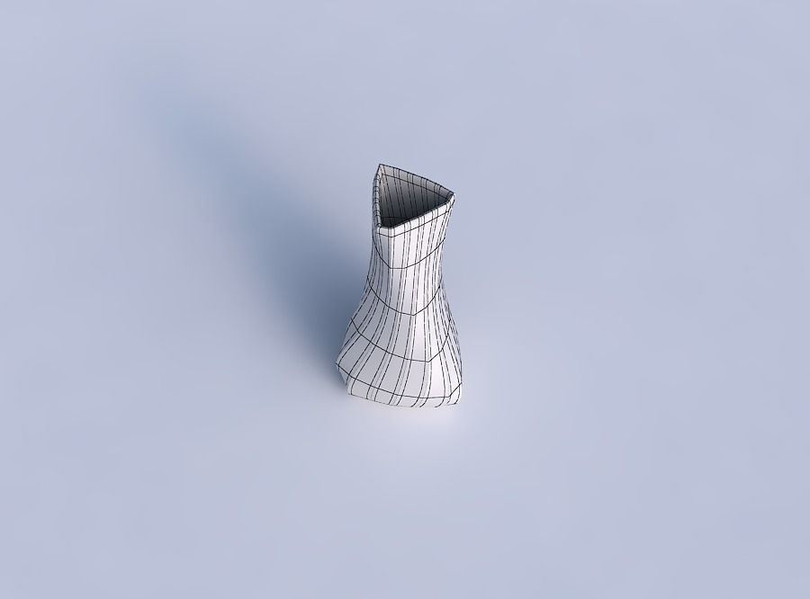 Vase twist puffy triangle with twisted bands 3D print model_6