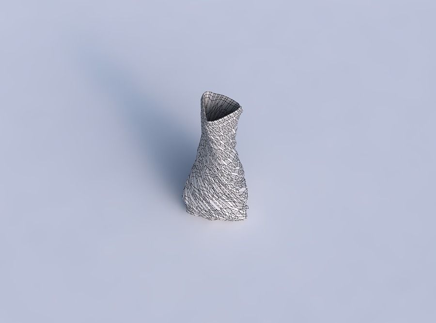 Vase twist puffy triangle with twisted rocky bulges 3D print model_6