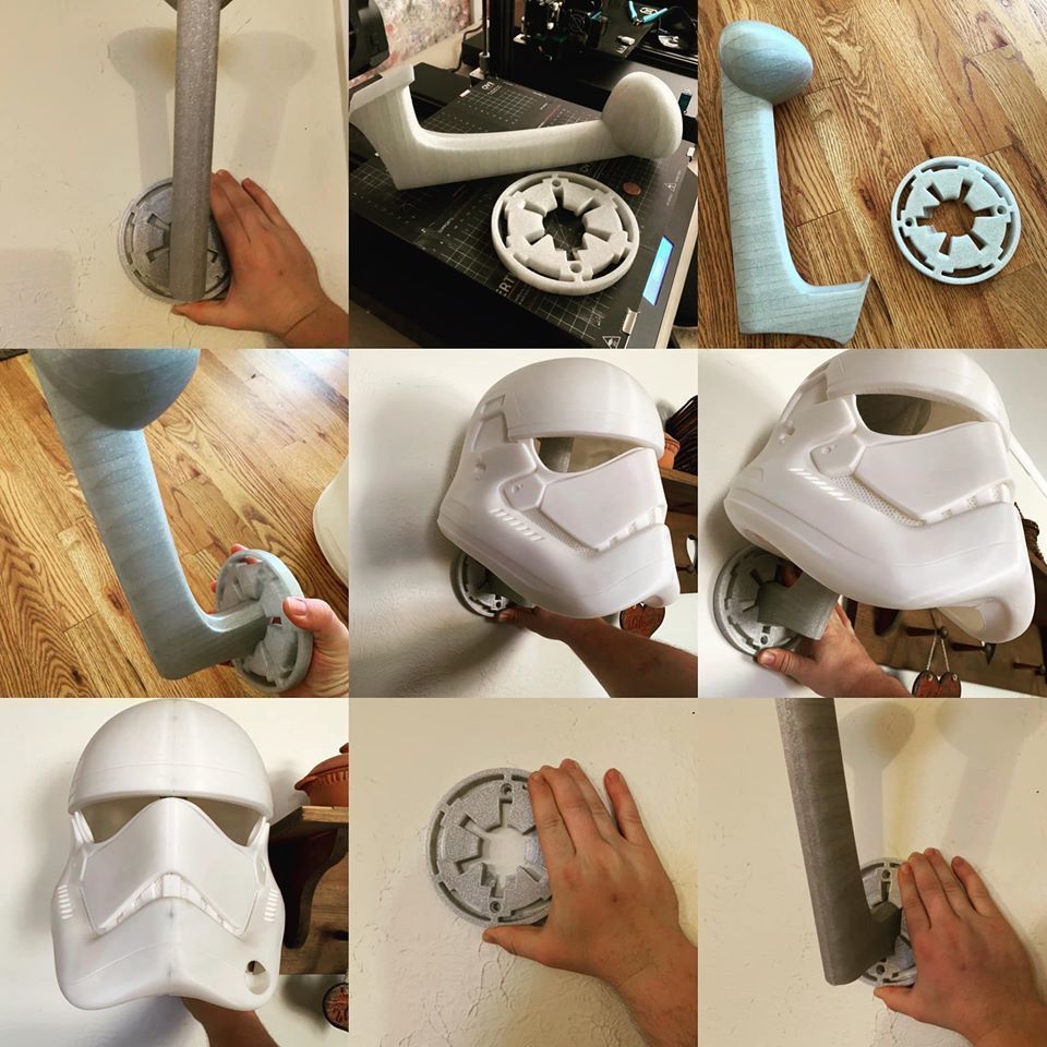 Helmet wall mount Galactic Empire Logo more styles easy printing 3D print model_1