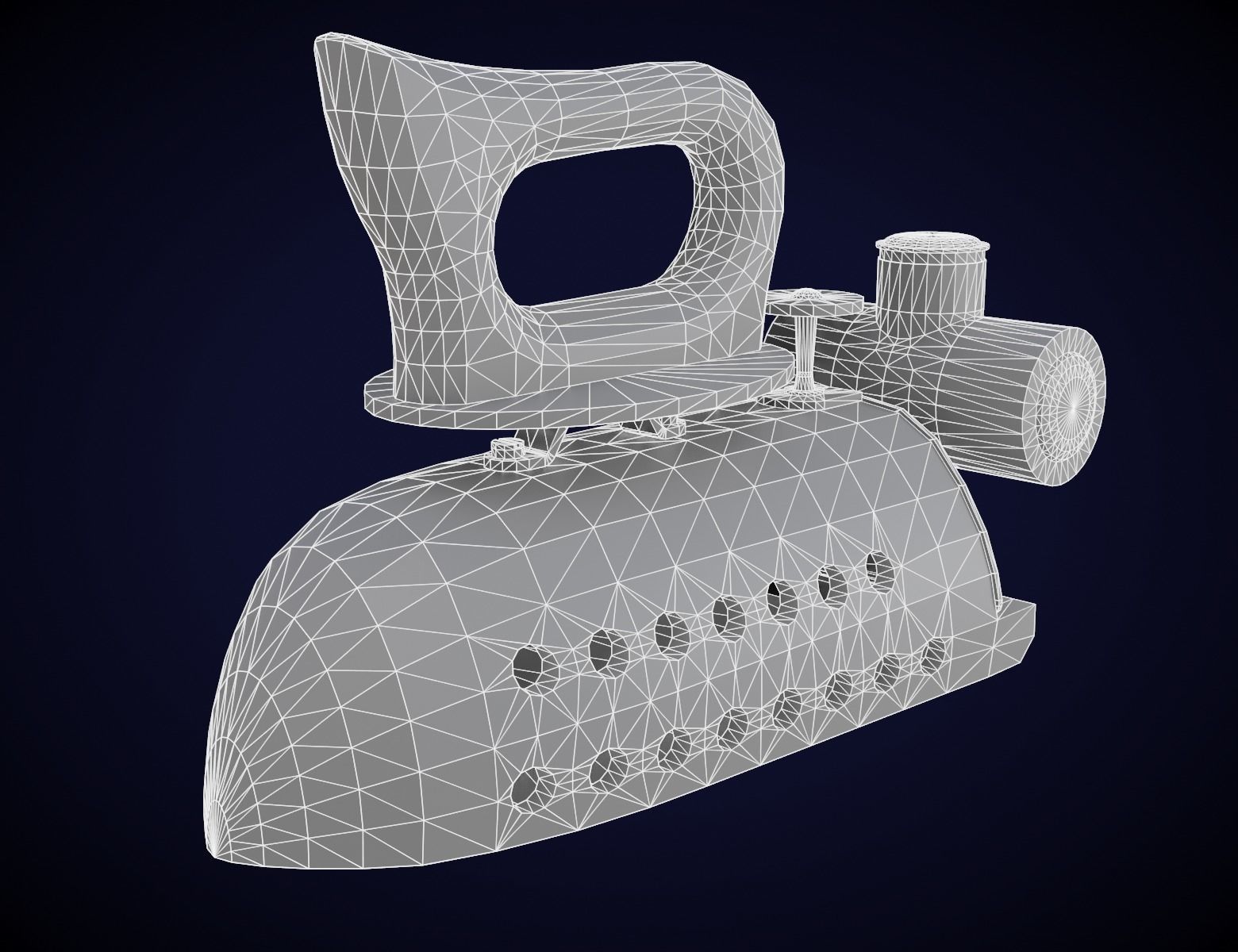 Old Vintage Iron Low-poly 3D model_5