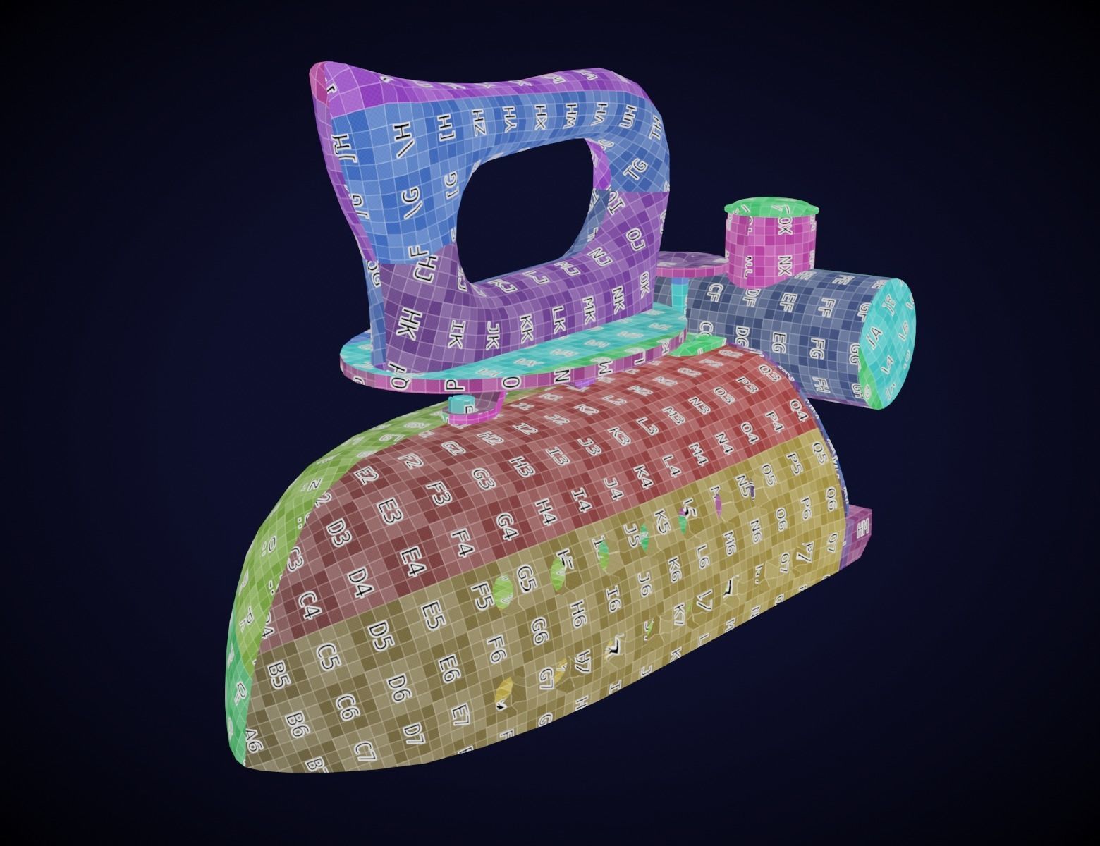 Old Vintage Iron Low-poly 3D model_9