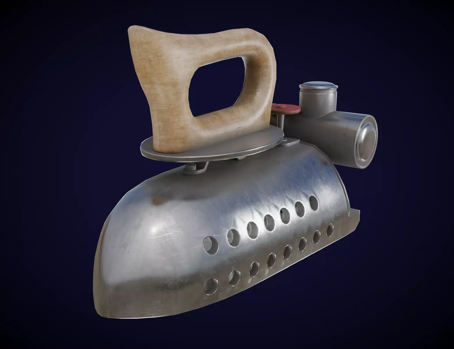 Old Vintage Iron Low-poly 3D model_0