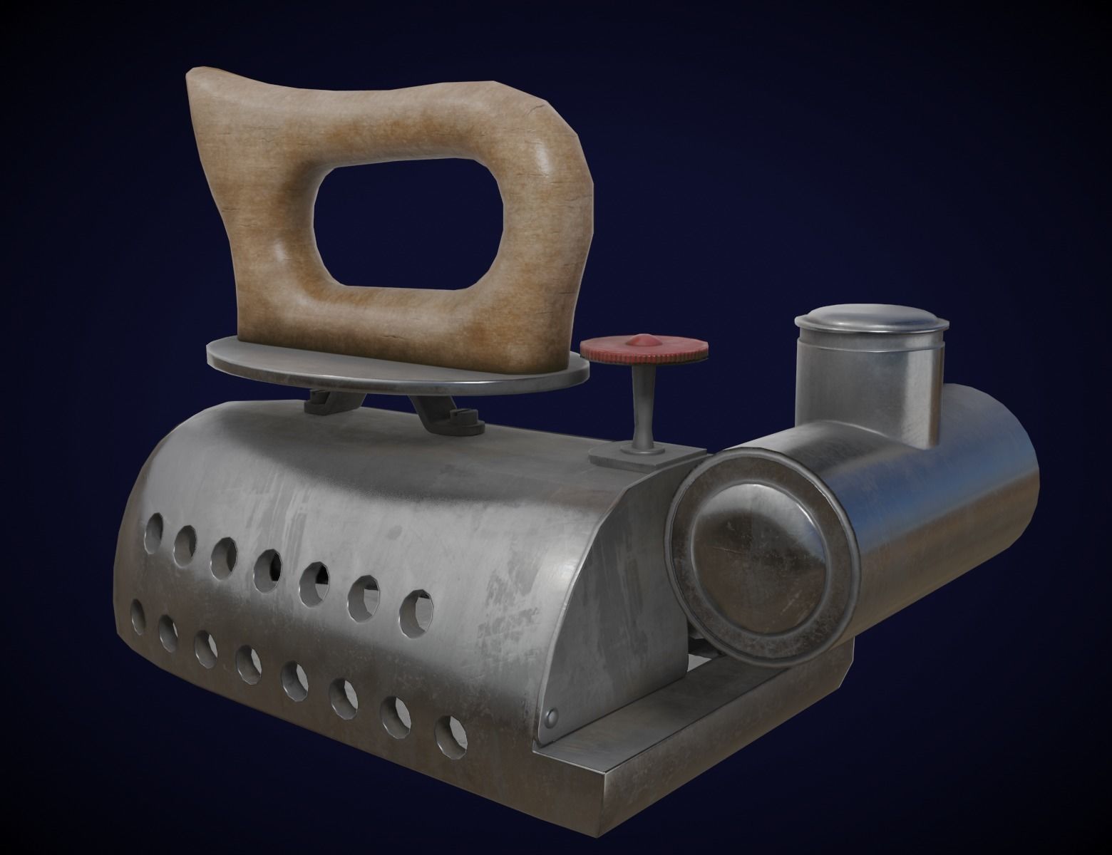Old Vintage Iron Low-poly 3D model_1