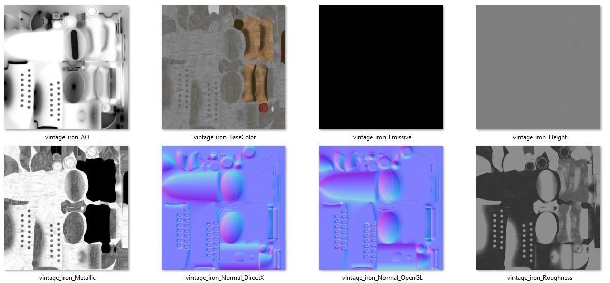 Old Vintage Iron Low-poly 3D model_11