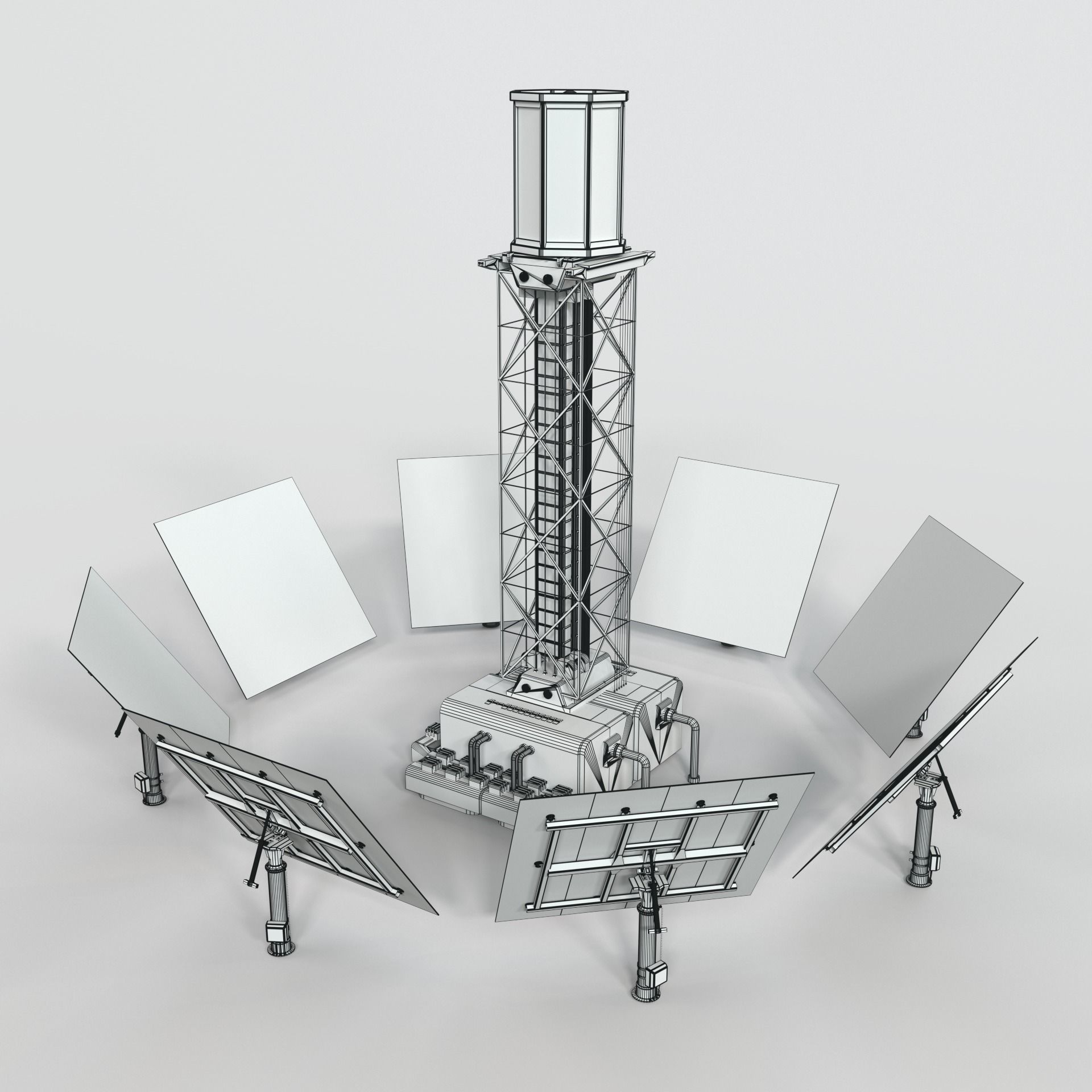 Solar Tower 3D model_5