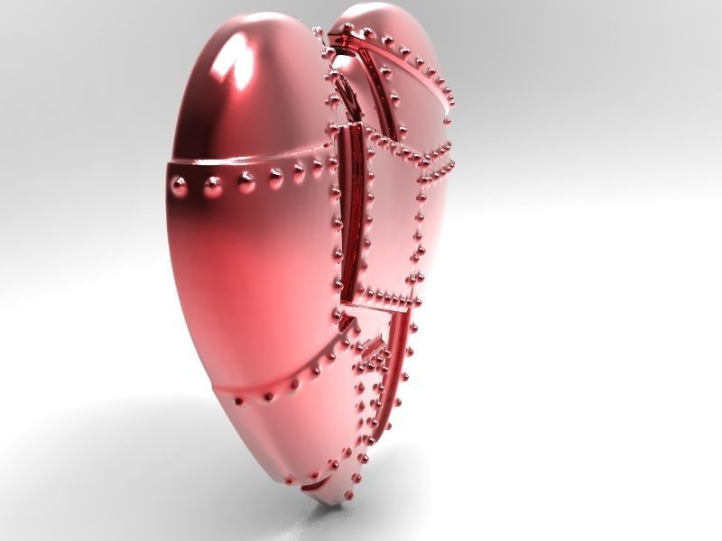 Metal heart 3D print model_1