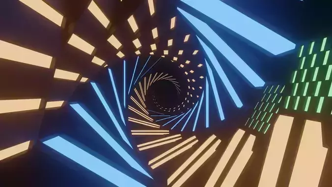 Abstract Sci-Fi Looping Animation Low-poly 3D model