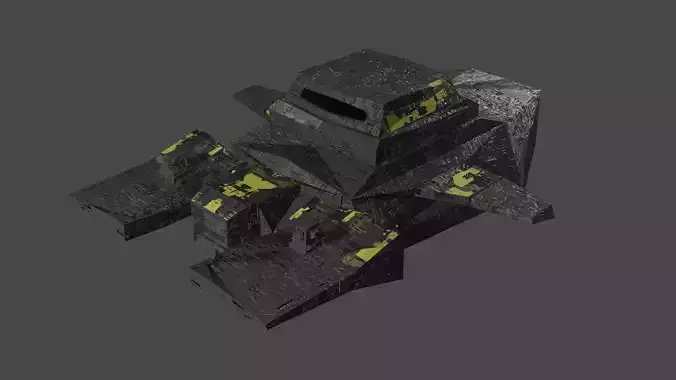 SpaceShip Low-Poly PBR Model tank