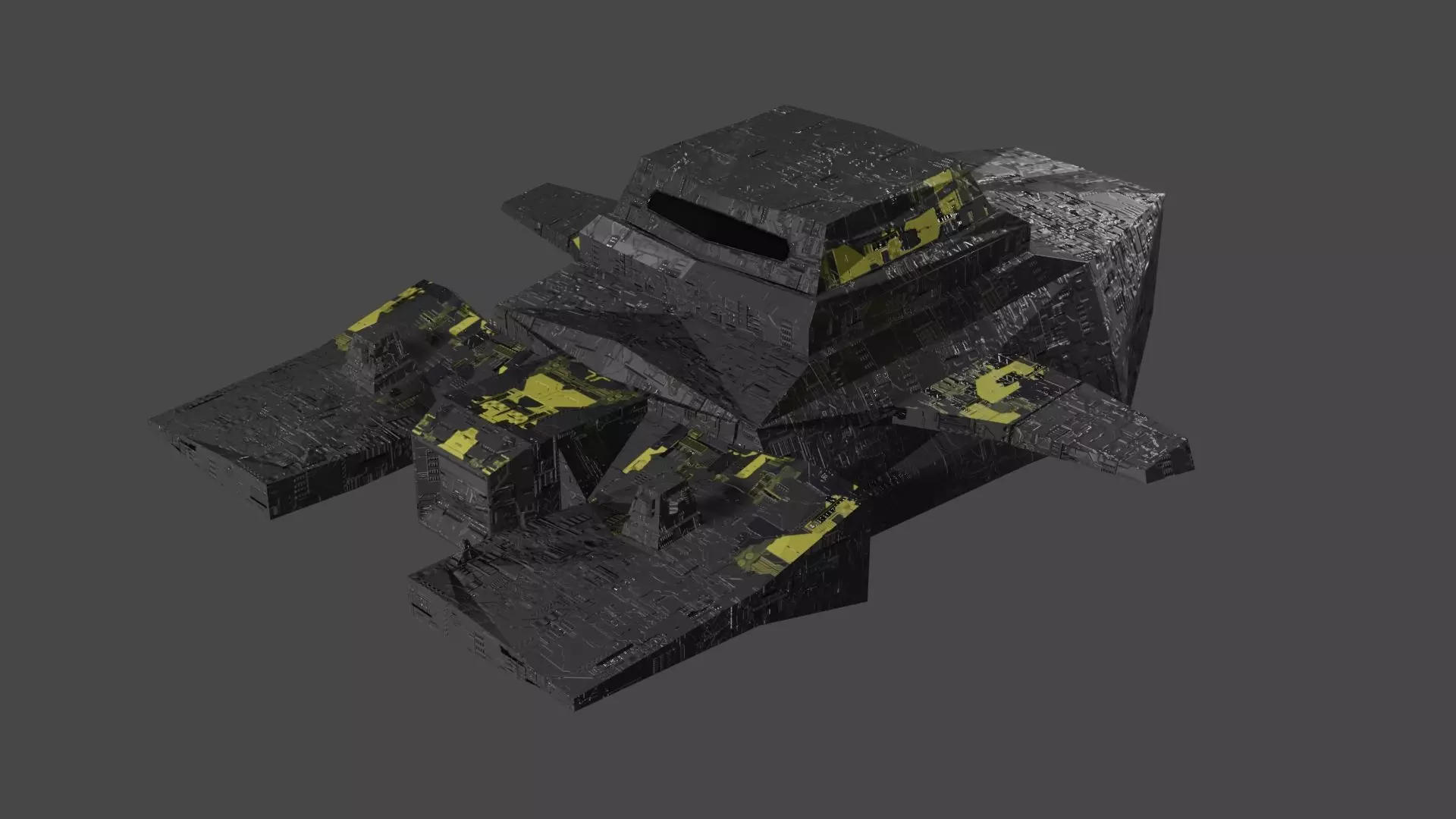 SpaceShip Low-Poly PBR Model tank Low-poly 3D model