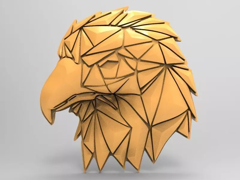 Geometric eagle 3D print model_0
