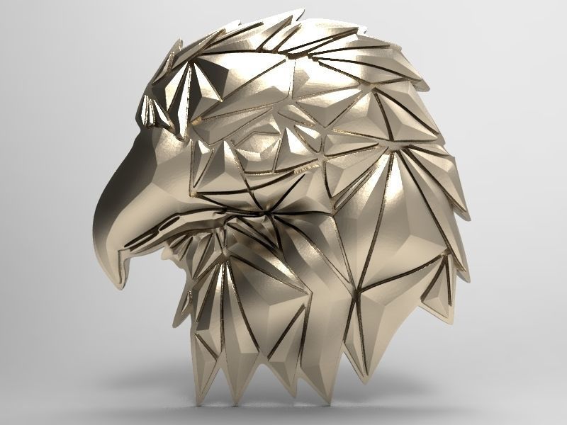 Geometric eagle 3D print model_4