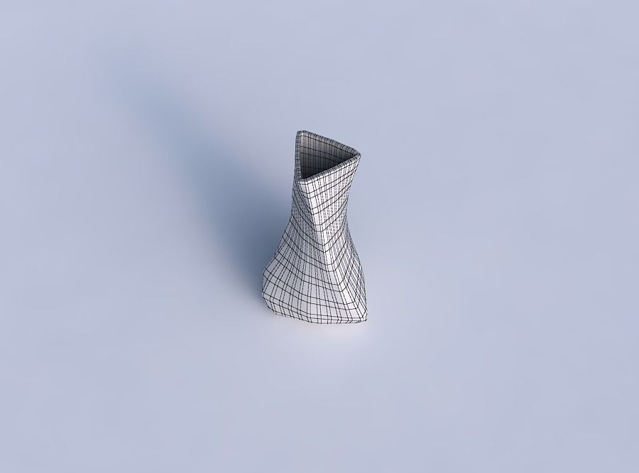 Vase twist puffy triangle with uniform polygons 3D print model_6