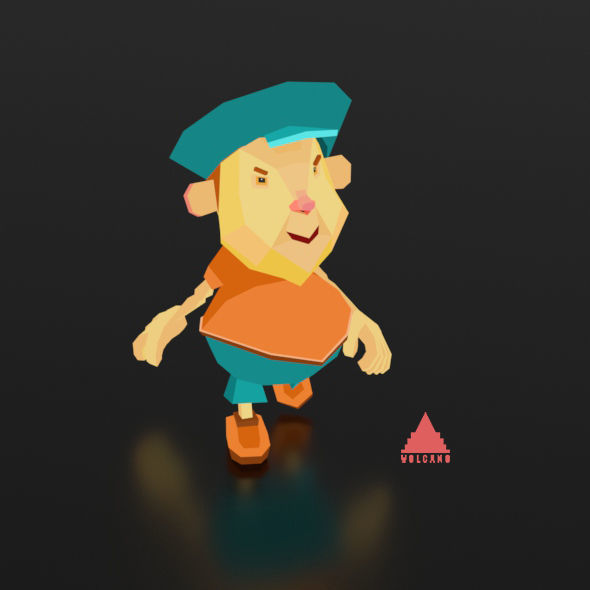 Cartoon boy low poly rigged and animated game character Low-poly 3D model_7