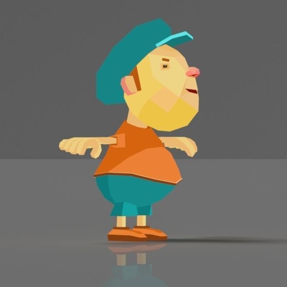 Cartoon boy low poly rigged and animated game character Low-poly 3D model_22