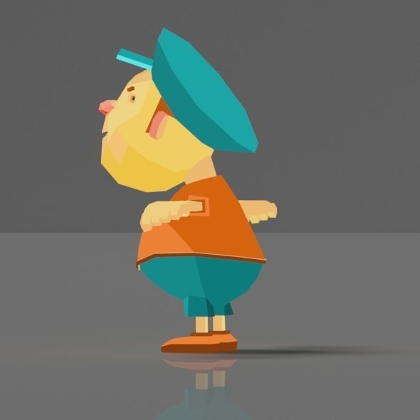 Cartoon boy low poly rigged and animated game character Low-poly 3D model_35