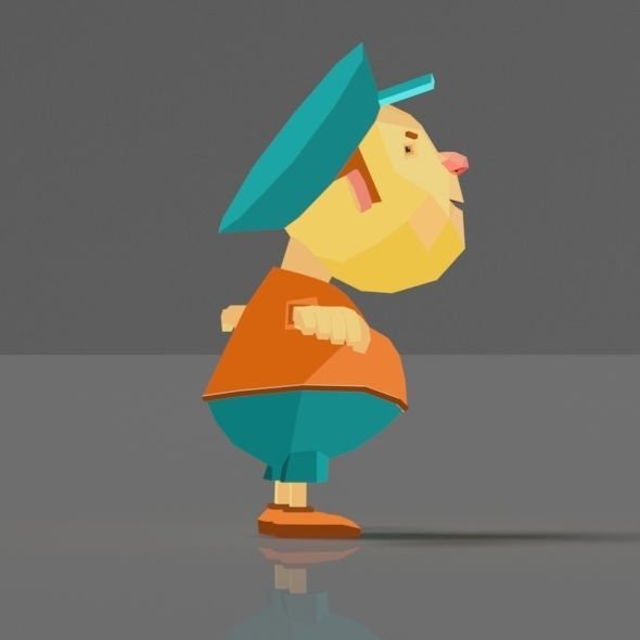 Cartoon boy low poly rigged and animated game character Low-poly 3D model_25