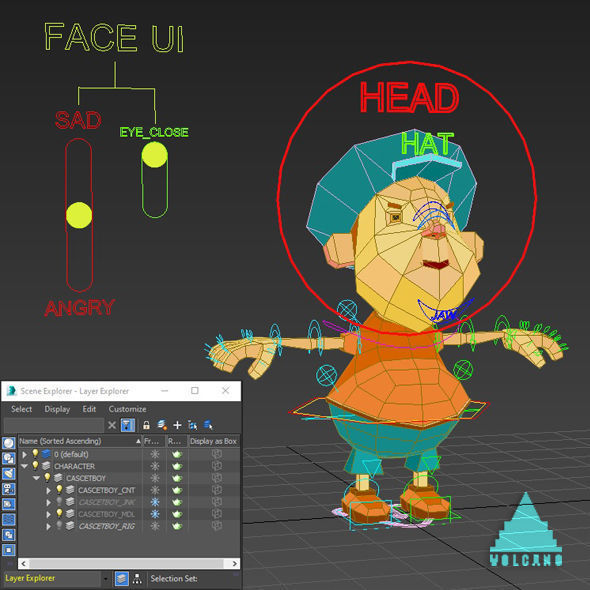 Cartoon boy low poly rigged and animated game character Low-poly 3D model_9
