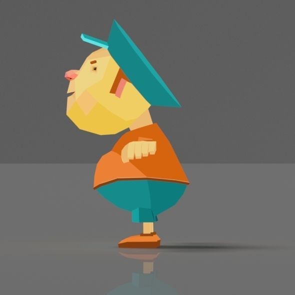 Cartoon boy low poly rigged and animated game character Low-poly 3D model_36