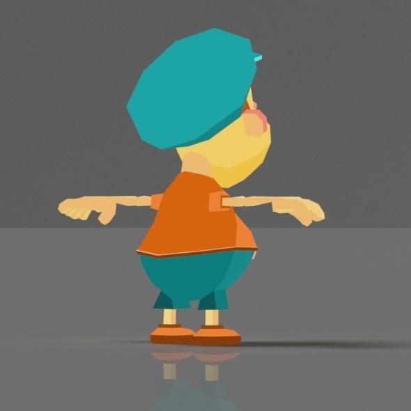 Cartoon boy low poly rigged and animated game character Low-poly 3D model_28