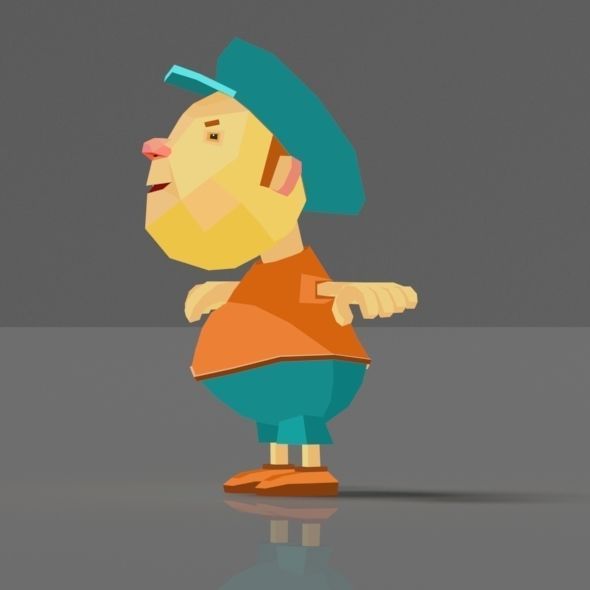 Cartoon boy low poly rigged and animated game character Low-poly 3D model_38