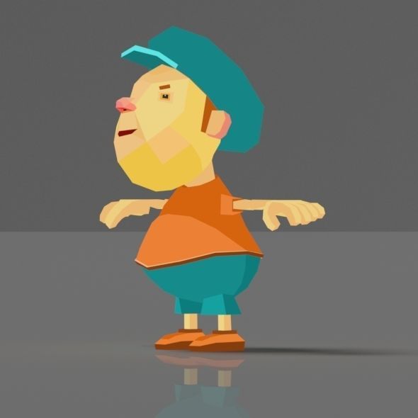Cartoon boy low poly rigged and animated game character Low-poly 3D model_39