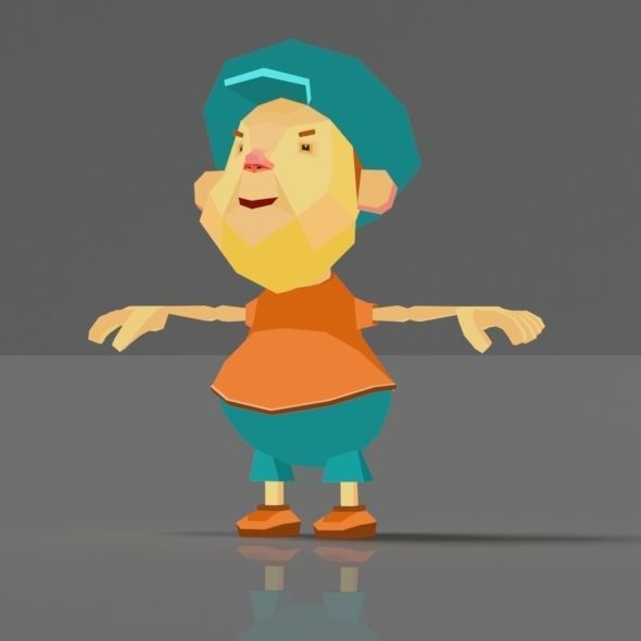 Cartoon boy low poly rigged and animated game character Low-poly 3D model_17