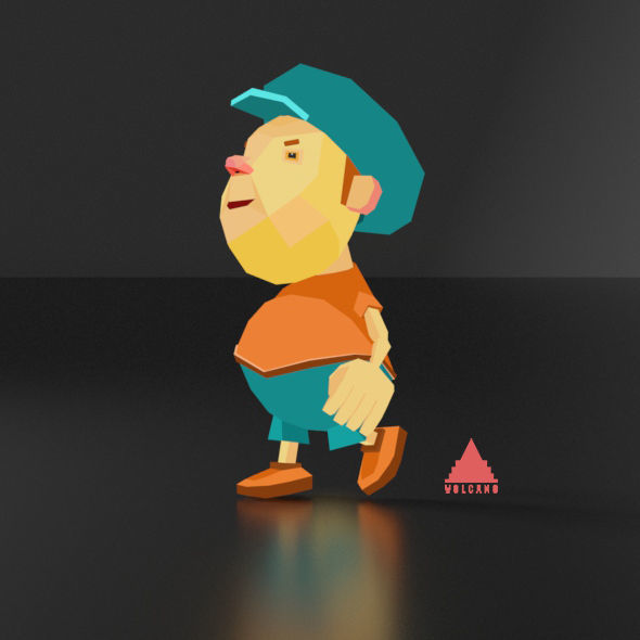 Cartoon boy low poly rigged and animated game character Low-poly 3D model_3