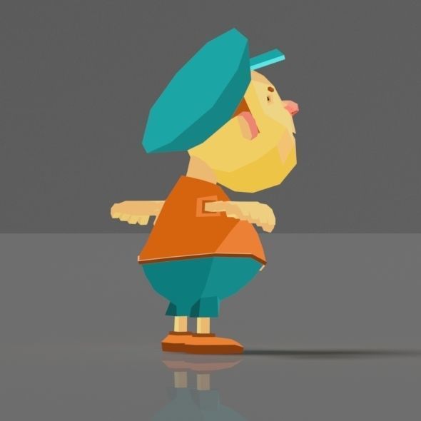 Cartoon boy low poly rigged and animated game character Low-poly 3D model_26