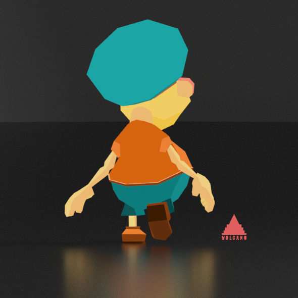 Cartoon boy low poly rigged and animated game character Low-poly 3D model_13