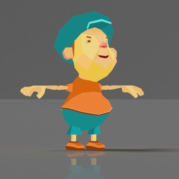 Cartoon boy low poly rigged and animated game character Low-poly 3D model_20